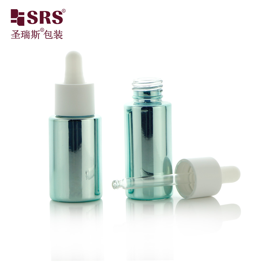 15ml 25ml Luxury Cosmetic Packaging Essential Oil Small Round Empty Dropper Oil Bottle