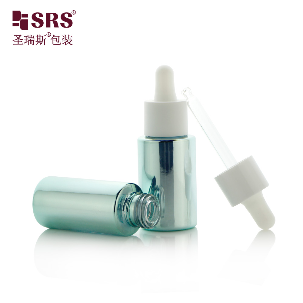 15ml 25ml Luxury Cosmetic Packaging Essential Oil Small Round Empty Dropper Oil Bottle