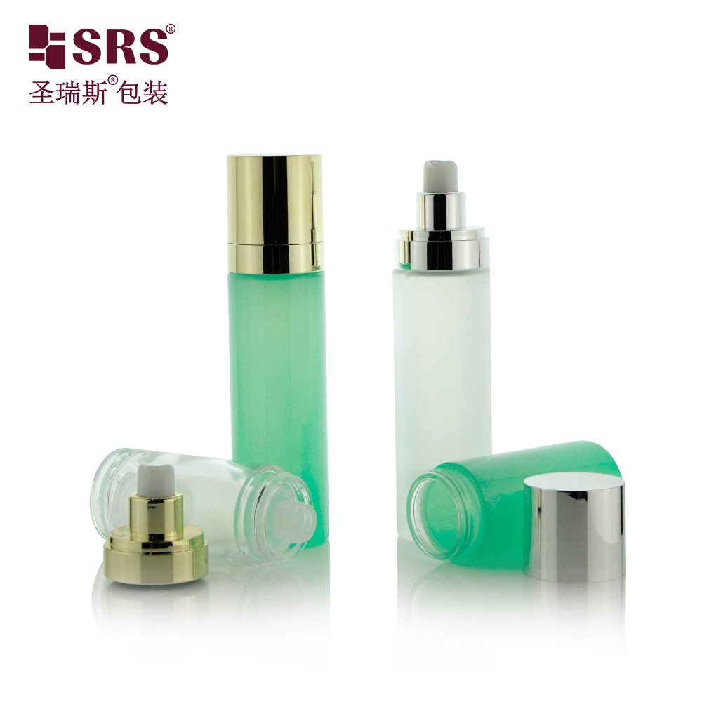 Empty Customize Color Round Skincare Serum Cosmetic Glass Lotion Bottle