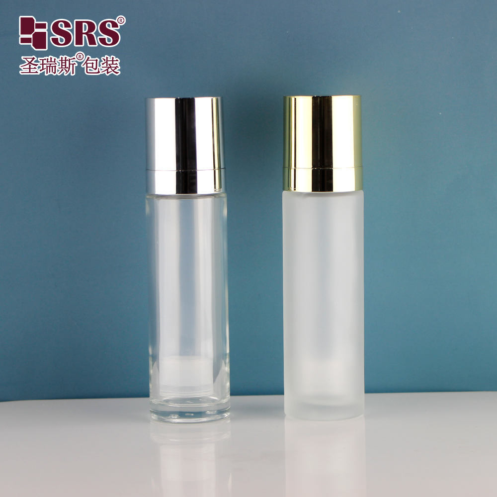 Empty Customize Color Round Skincare Serum Cosmetic Glass Lotion Bottle