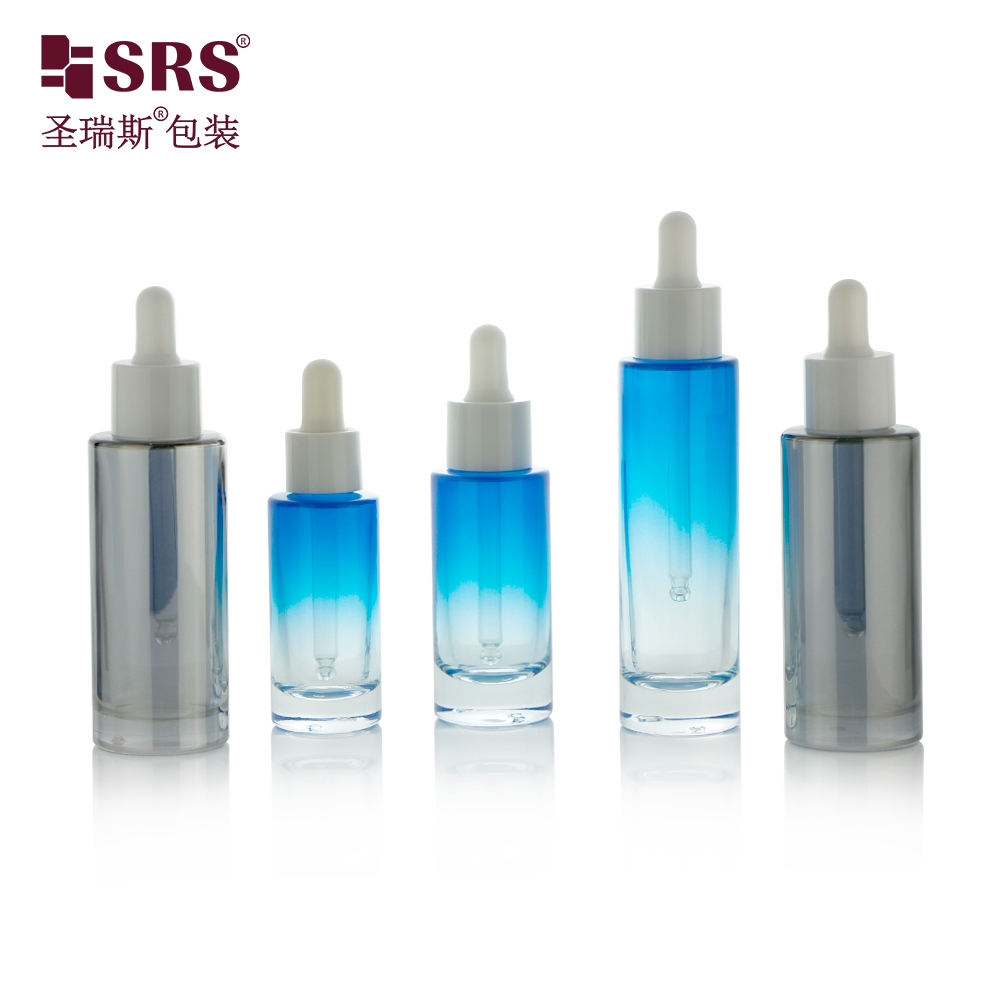 Luxury high quality cosmetics dropper bottles 20ml 30ml 50ml 100ml glass cosmetic serum bottle skincare set