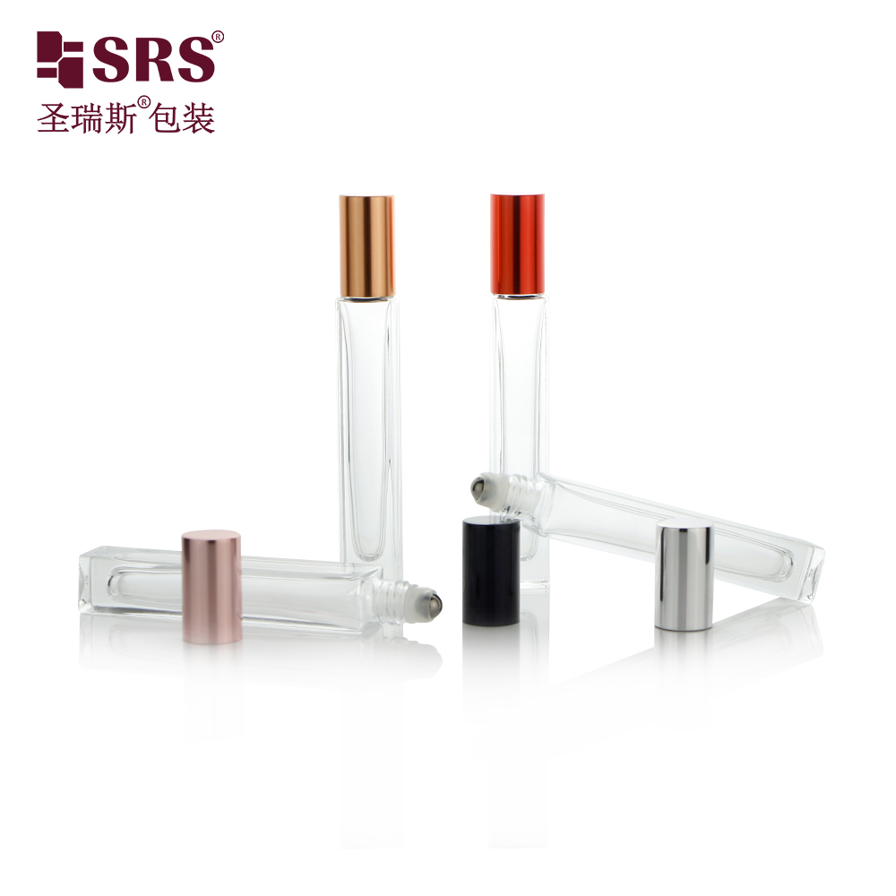 luxury transparent thick wall 10 ml roll on perfume bottle glass