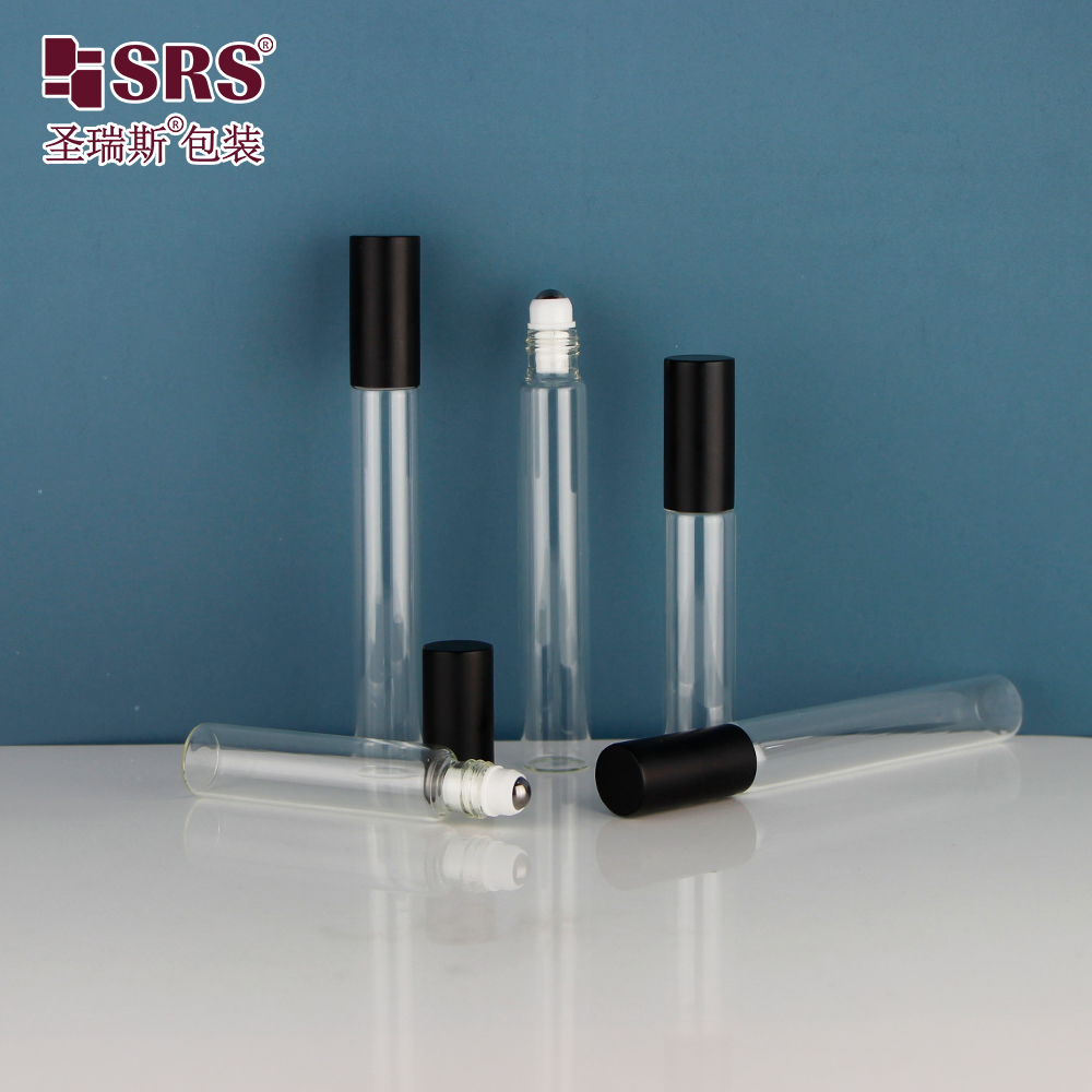 SRS packaging high quality 10ml 15ml roll on clear empty glass perfume essential oil bottle