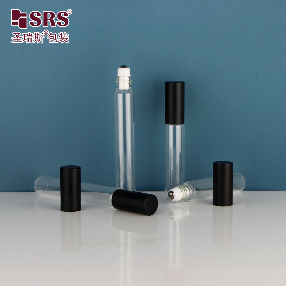 SRS packaging high quality 10ml 15ml roll on clear empty glass perfume essential oil bottle