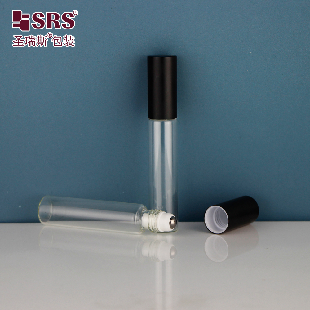 SRS packaging high quality 10ml 15ml roll on clear empty glass perfume essential oil bottle