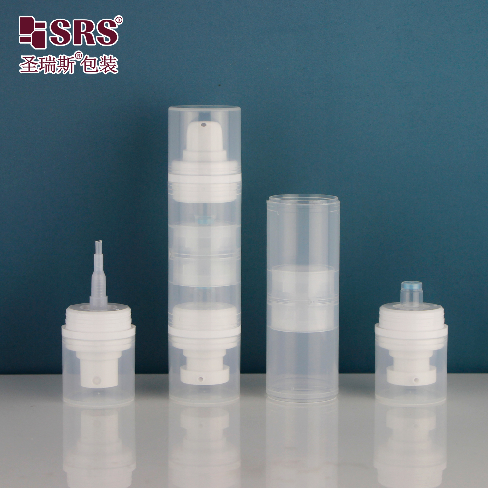 5ml 10ml Empty Wholesale Plastic PP Double End White Airless Pump Bottle