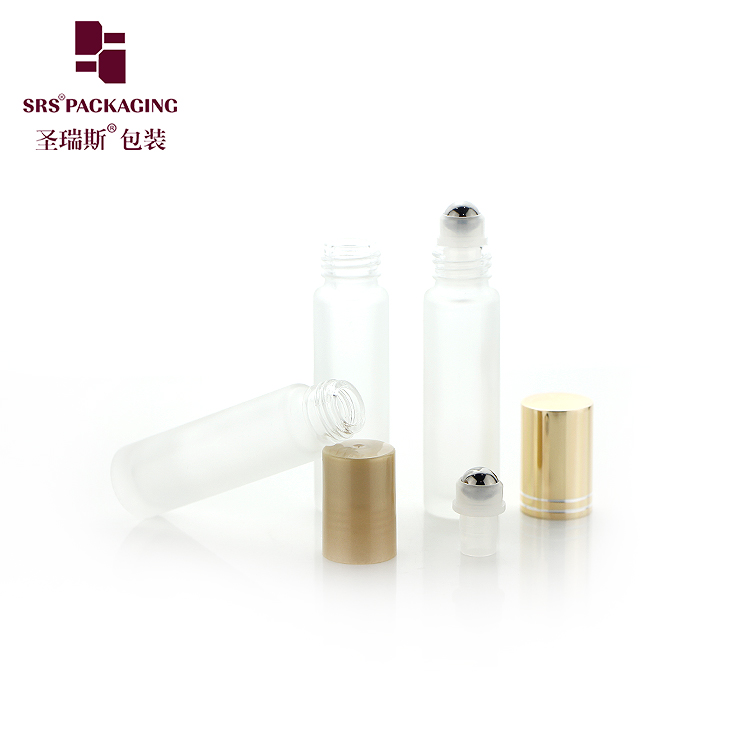 SRS Packaging Wholesale Cosmetics Perfume Essential oil roller bottle 10ml  glass roll on bottle with cap