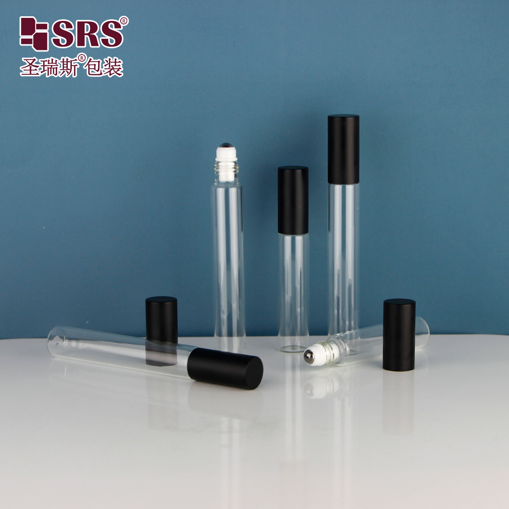 In Stock 10ML 15ML Transparent Glass Roll-On Bottles for Cosmetic Perfume Oils