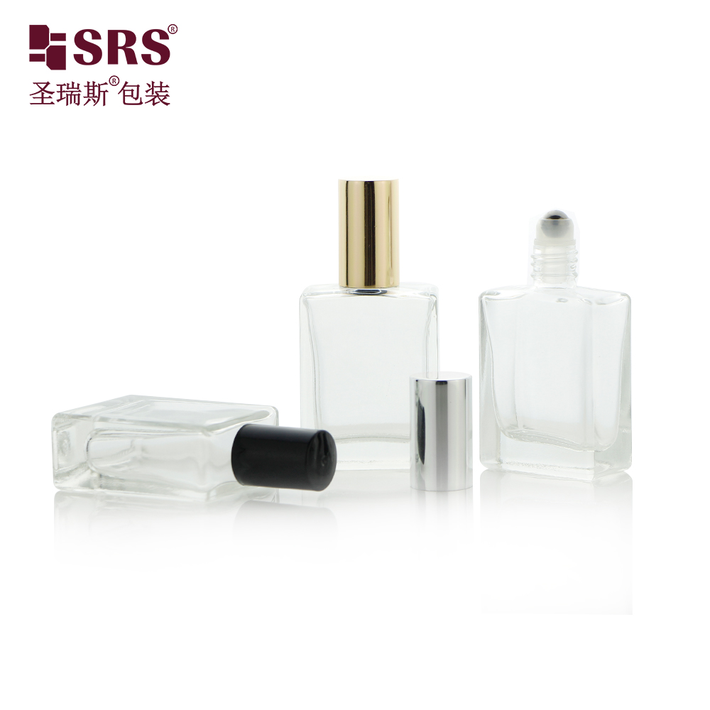 Wholesale Empty Square Perfume Essential 0il Sample Bottle Roll On Glass Bottle