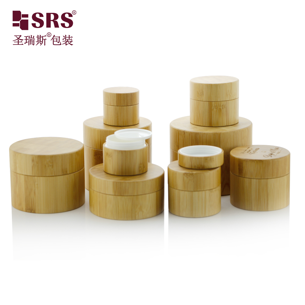 Wholesale RTS 50ml Empty Bamboo Cosmetic Cream Jar With PP Plastic Inner Pot