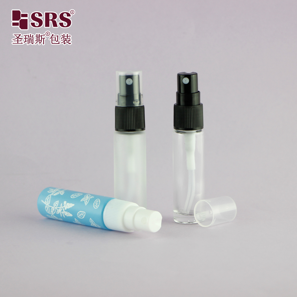 SRS Packaging Free Sample Customized Refillable Empty Small 10ML Cosmetic Glass Perfume Spray Bottle