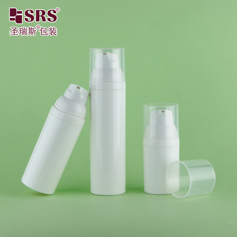 White set cosmetic packaging 30ml 50ml 75ml 100ml airless eye cream bottle