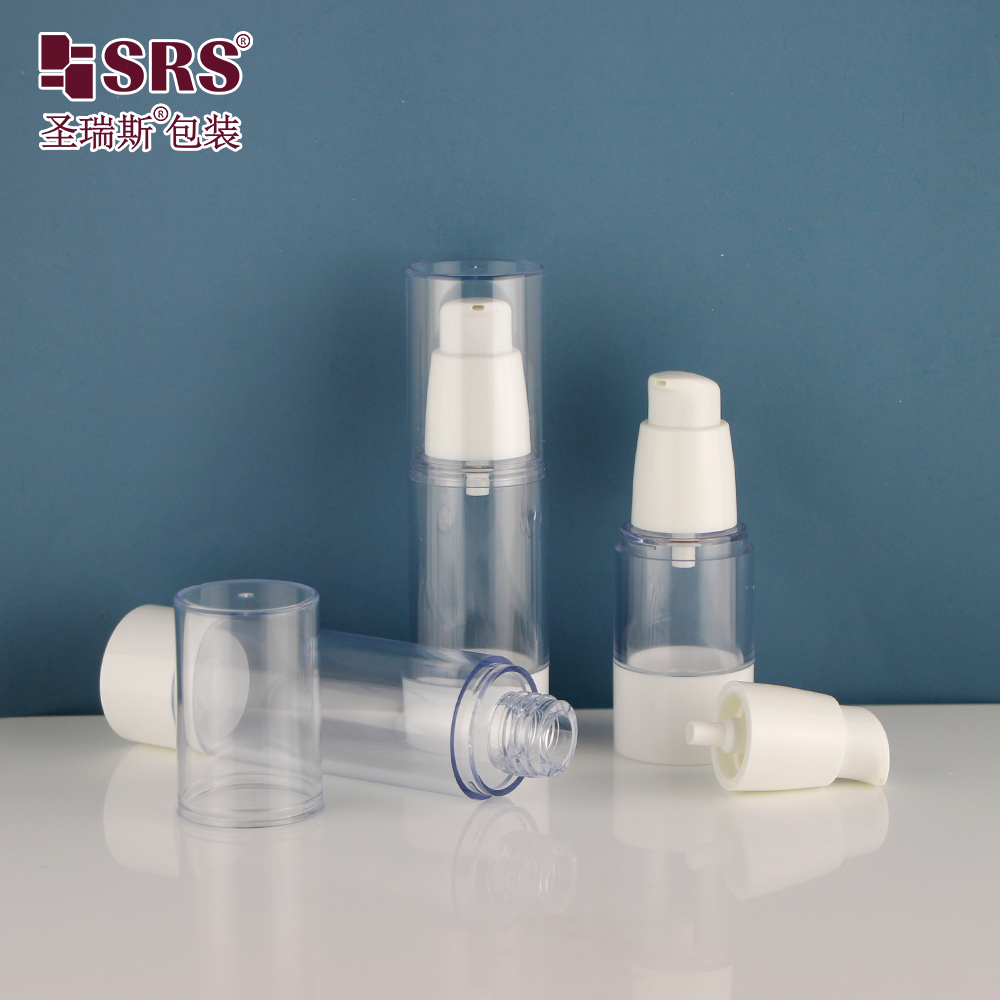 15ml Empty Plastic Cosmetic Packaging Facial Gel Cleanser AS Airless Bottle
