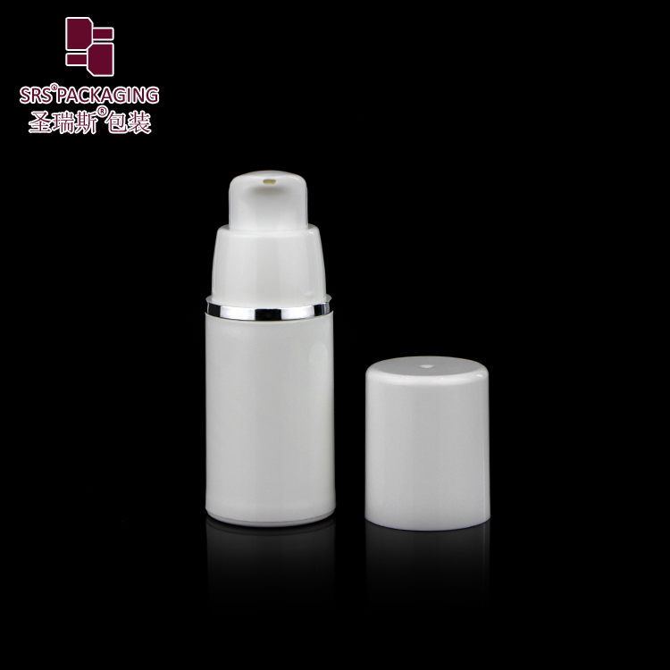 SRS PP material round shape emulsion 30 ml white airless container spray bottle