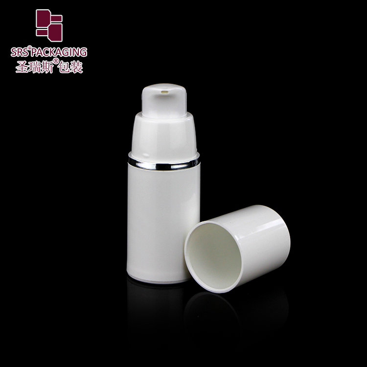 SRS PP material round shape emulsion 30 ml white airless container spray bottle