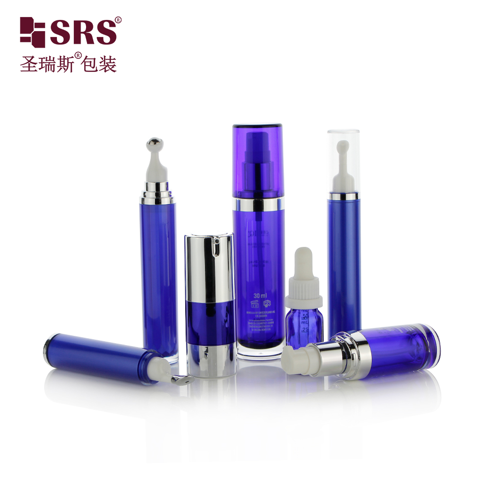 Custom color 10ml 15ml  eye cream applicator roll on plastic bottle with airless pump