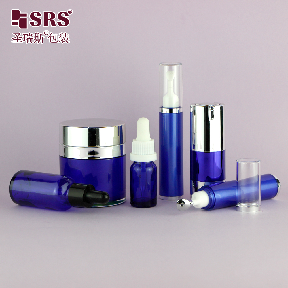 Custom color 10ml 15ml  eye cream applicator roll on plastic bottle with airless pump