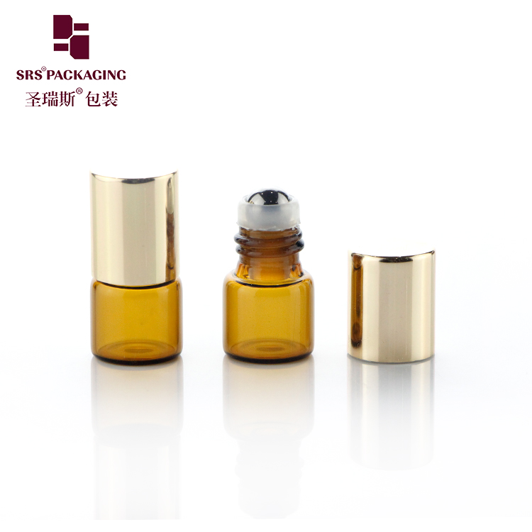 Empty 1ml 2ml 3ml Glass Essential Oil Bottle Amber Transparent Roll On Perfume Vials