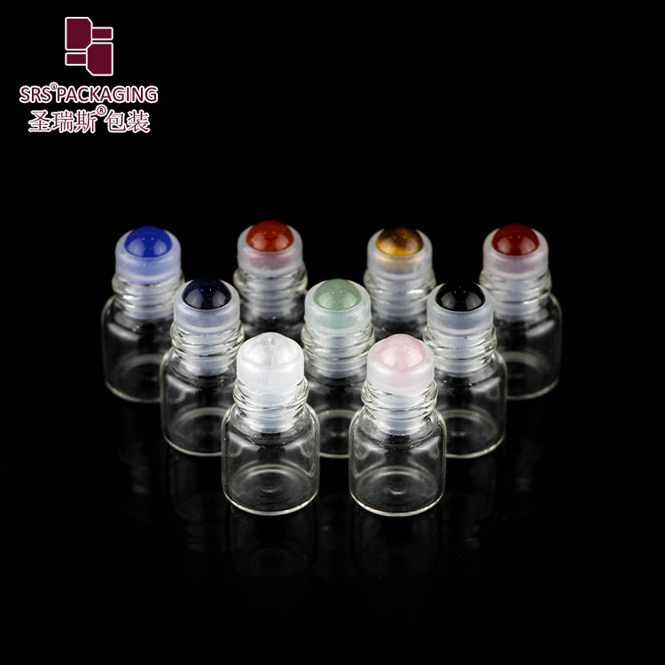 Empty 1ml 2ml 3ml Glass Essential Oil Bottle Amber Transparent Roll On Perfume Vials