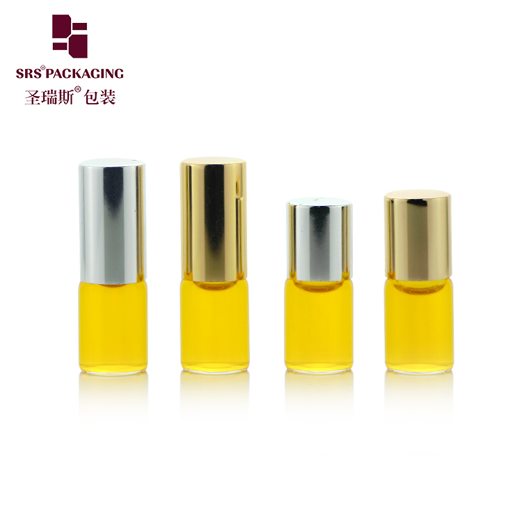 Empty 1ml 2ml 3ml Glass Essential Oil Bottle Amber Transparent Roll On Perfume Vials