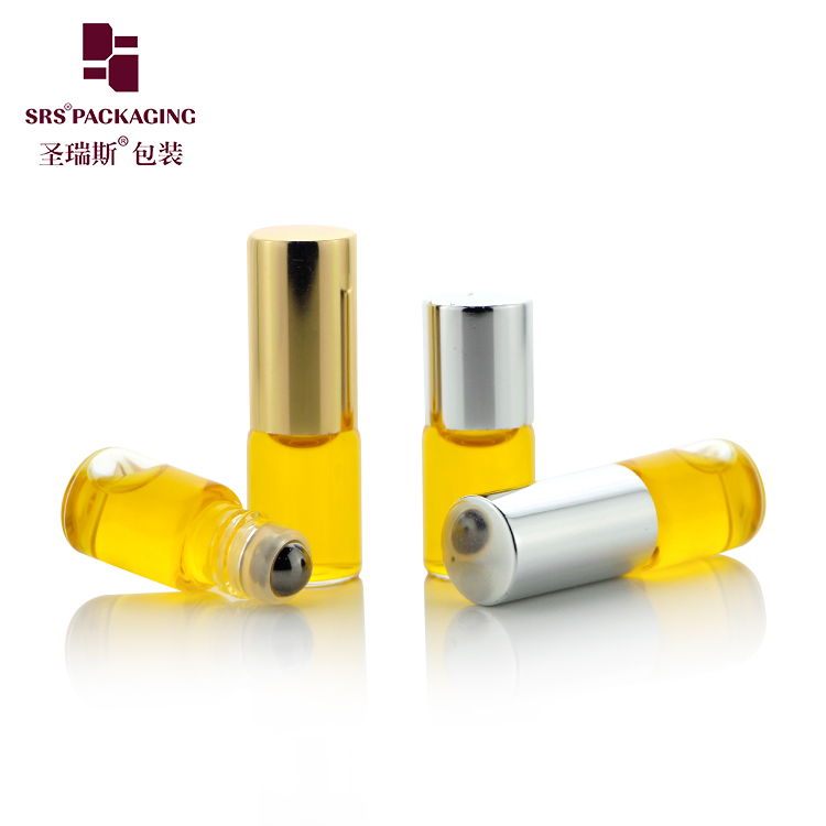 Empty 1ml 2ml 3ml Glass Essential Oil Bottle Amber Transparent Roll On Perfume Vials