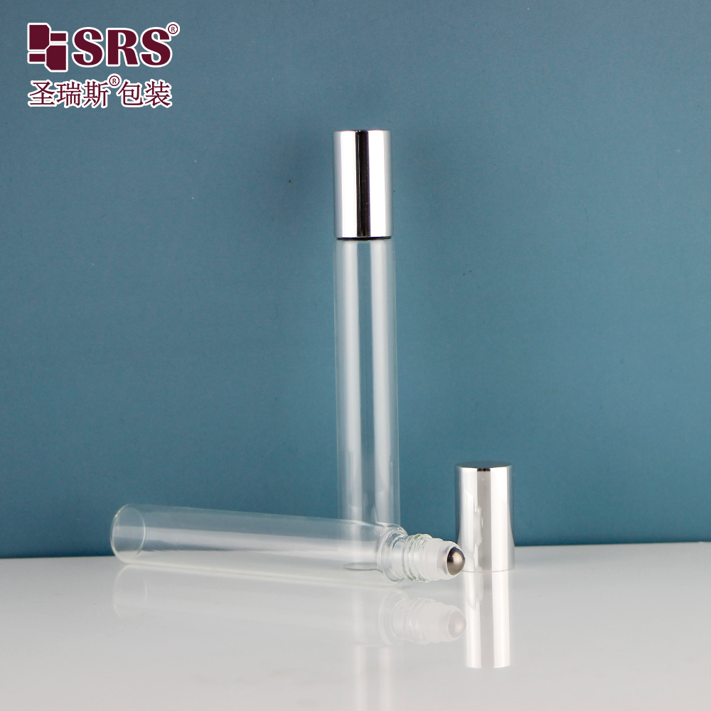 15ml Glass Roll On Bottle For Perfume Essential Oil Wholesale Silver Round Cap Metal Roller Ball Container