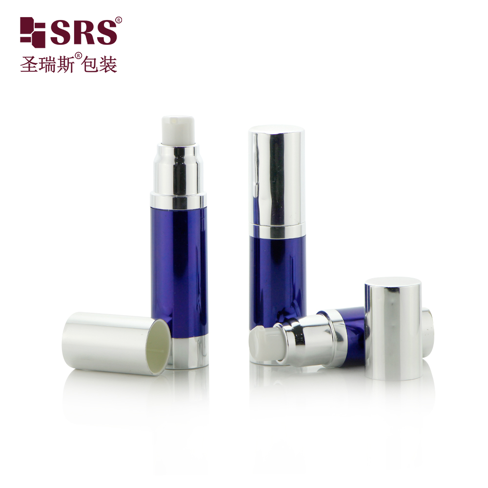 Empty glod metal cosmetic packaging airless bottle aluminium 10ml 15ml 30ml 20ml custom color vacuum container