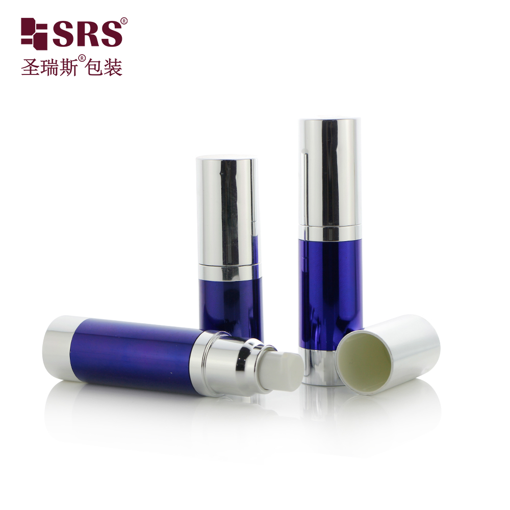 Empty glod metal cosmetic packaging airless bottle aluminium 10ml 15ml 30ml 20ml custom color vacuum container