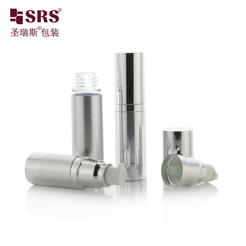 Empty glod metal cosmetic packaging airless bottle aluminium 10ml 15ml 30ml 20ml custom color vacuum container