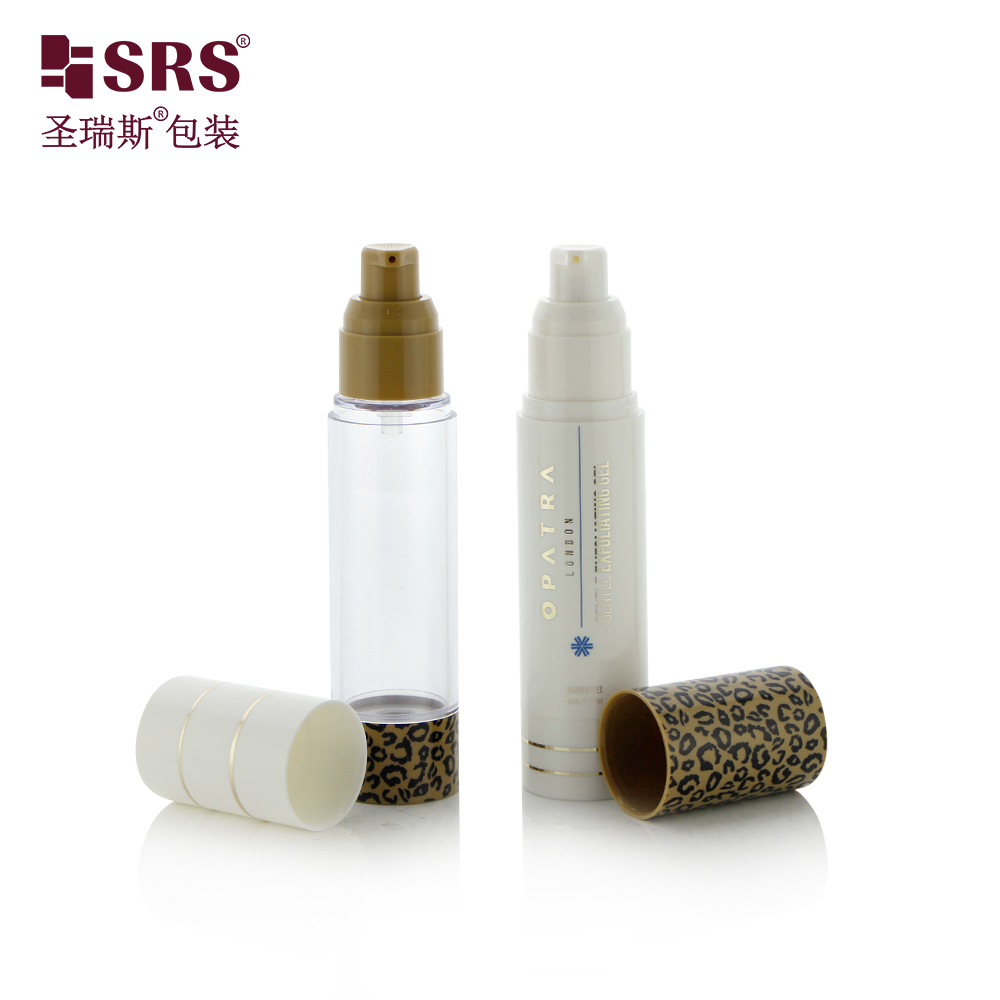 SRS Luxury Cosmetics 15ml 30ml 40ml 50ml 80ml 100ml 120ml White Color Airless Pump Bottle