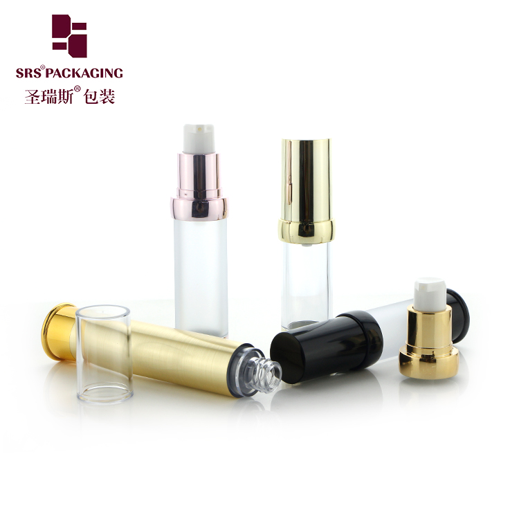 Luxury Gold Silver AS Cosmetic Refillable Airless Pump Bottle 10ml 15ml 20ml 30ml