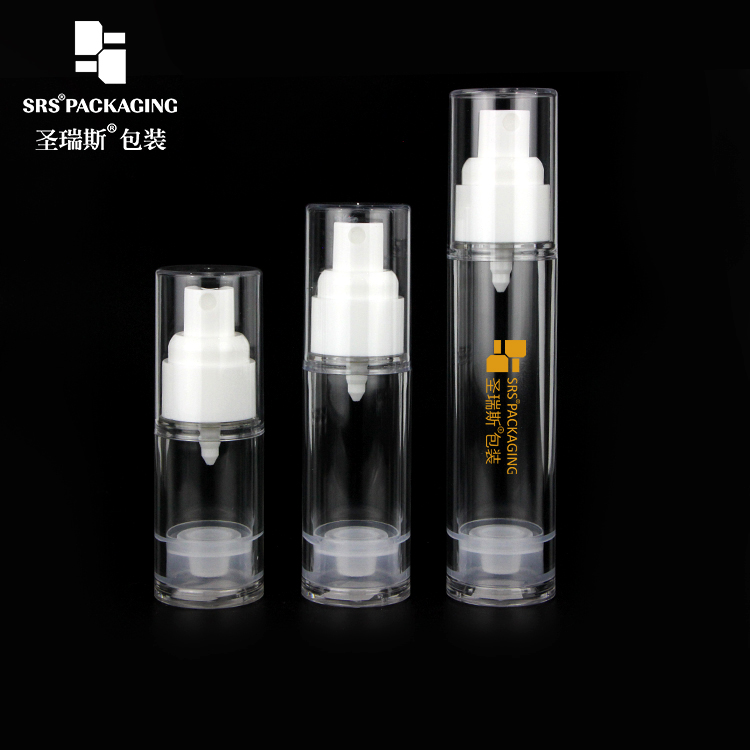 Luxury silver 10ml 15ml 20ml 30ml skincare airless bottle serum liquid product empty packaging