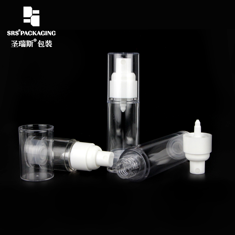 Luxury silver 10ml 15ml 20ml 30ml skincare airless bottle serum liquid product empty packaging