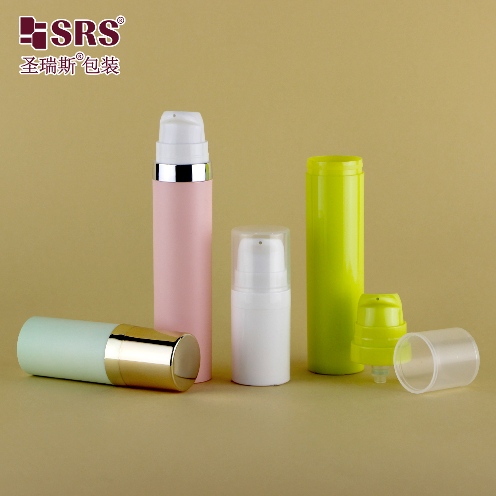 A028 Empty 5ml 10ml 15ml 20ml airless cosmetic bottle luxury injection color Plastic PP packaging