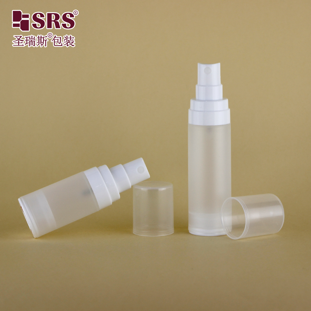 Frosted 15ml 50ml airless 30 ml bottle eco friendly PP plastic cosmetic packaging