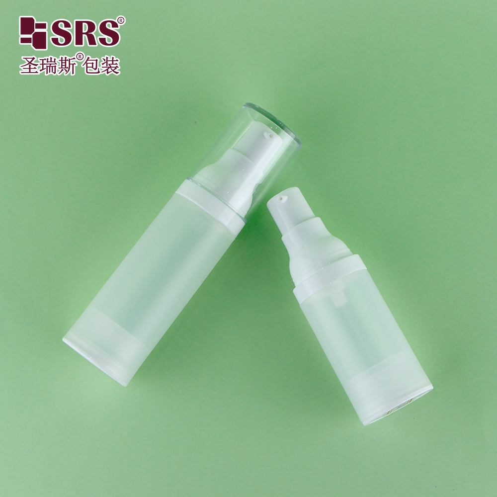 Recycled cosmetic packaging 15ml 30ml 50ml airless pump skincare bottle custom logo printing