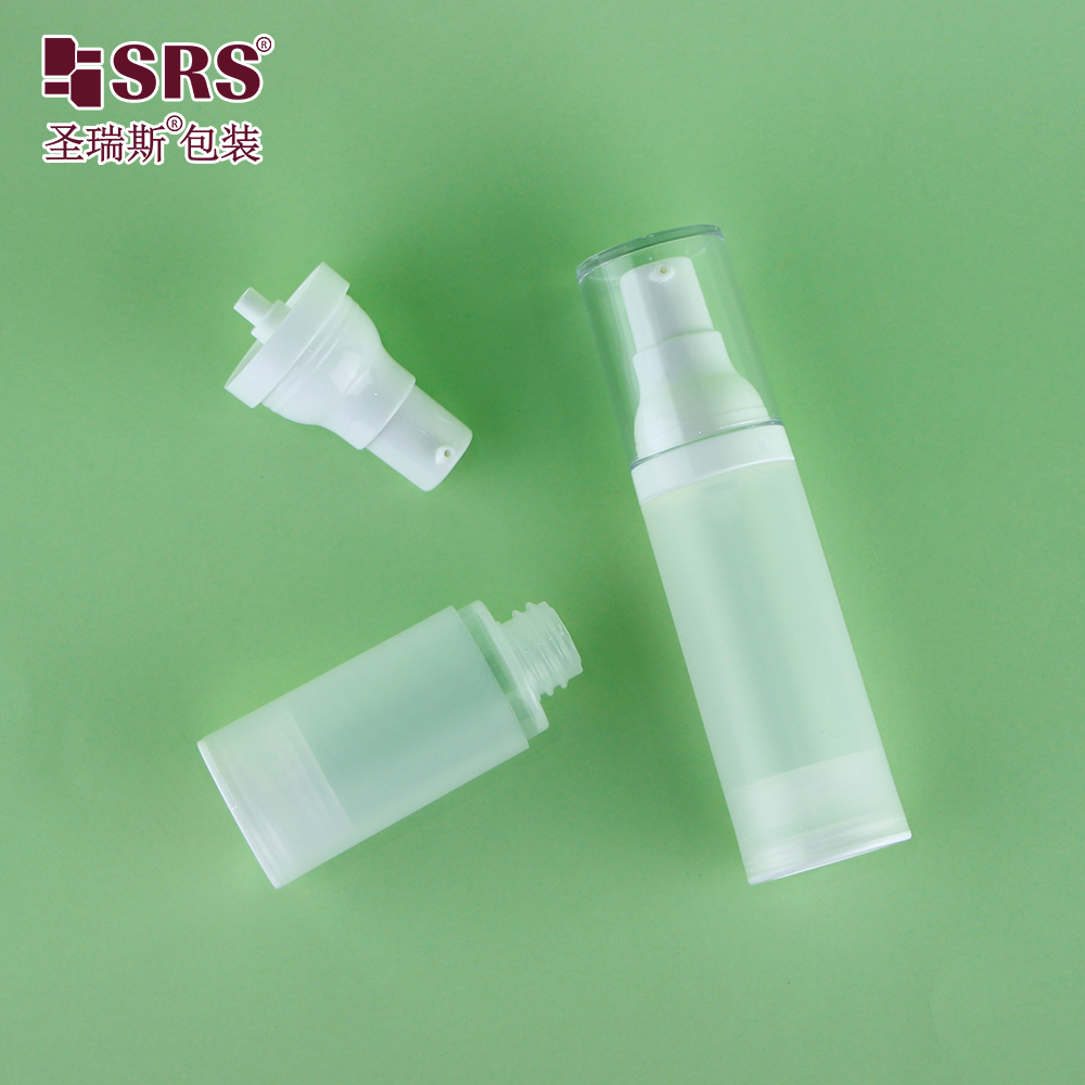 Recycled cosmetic packaging 15ml 30ml 50ml airless pump skincare bottle custom logo printing