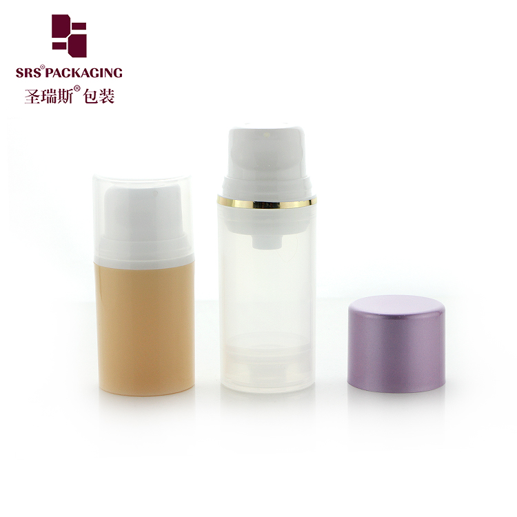 Glossy white plastic packaging 15ml 30ml luxury white airless bottle 50ml empty pump container