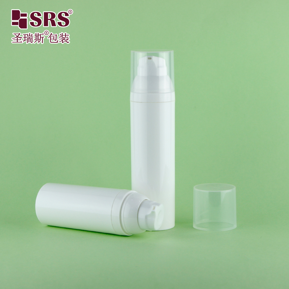 Custom cosmetic packaging PP PCR orange airless pump bottle 30ml 50ml 75ml 100ml