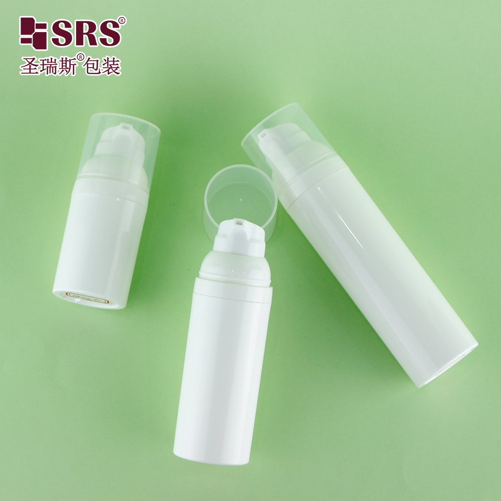 Custom cosmetic packaging PP PCR orange airless pump bottle 30ml 50ml 75ml 100ml