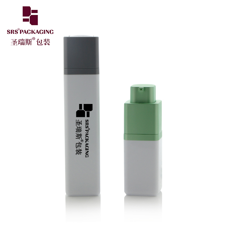 A051 Custom Screen Printing Cosmetics Square Rotary Acrylic Airless Pump Bottle 15ml 30ml 50ml