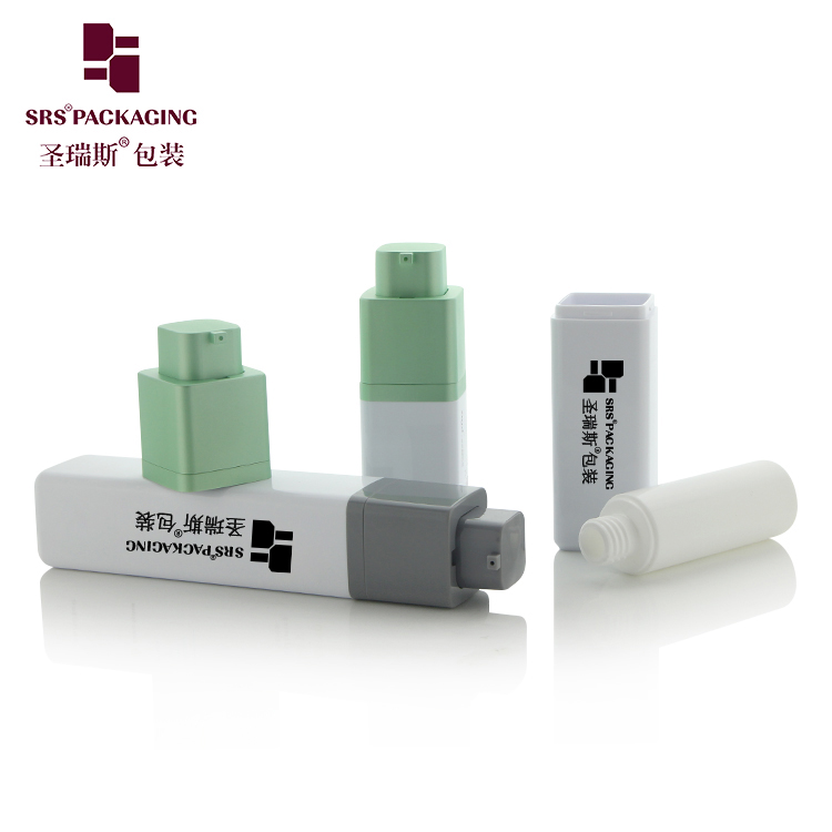 A051 Custom Screen Printing Cosmetics Square Rotary Acrylic Airless Pump Bottle 15ml 30ml 50ml