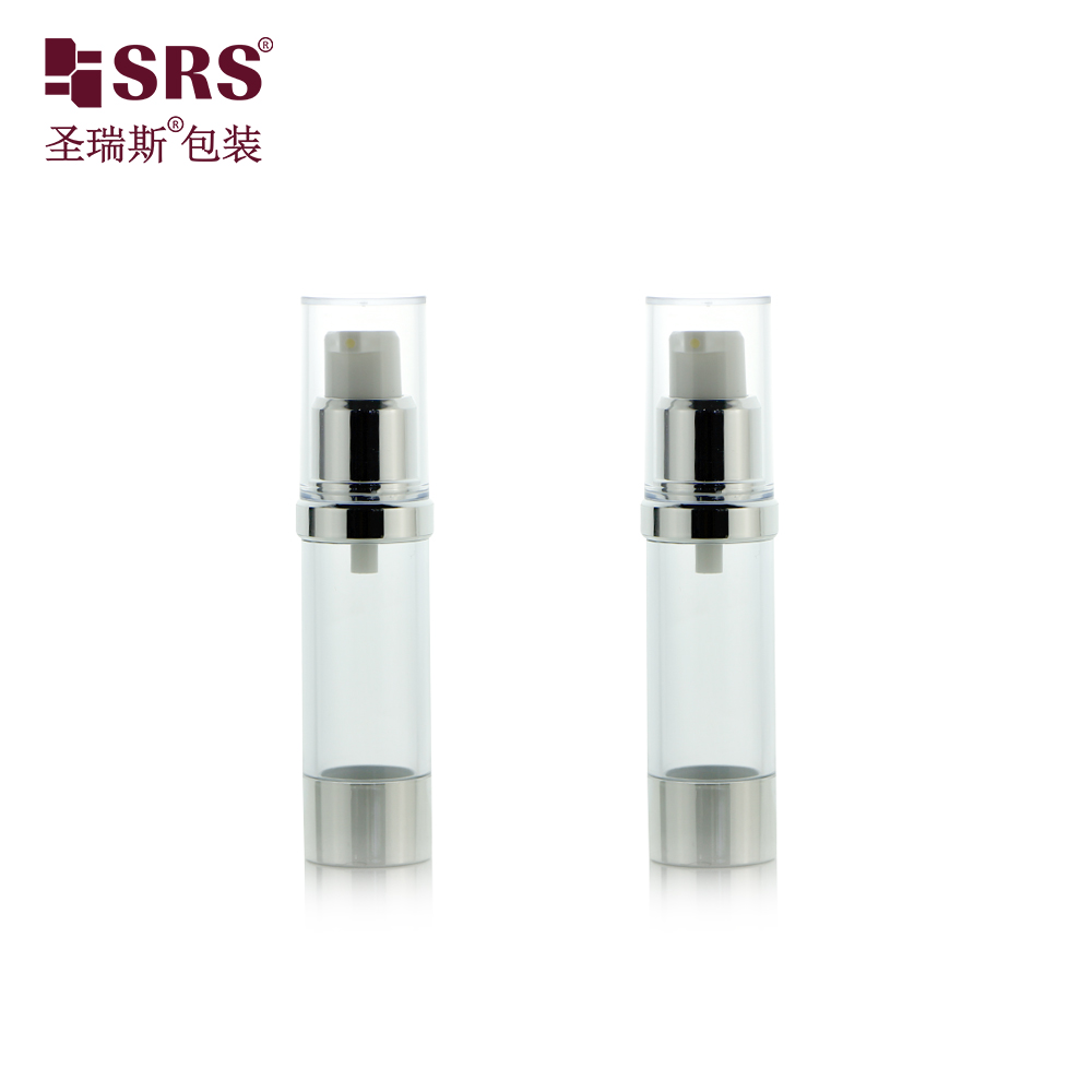 Travel sizes airless pump bottle 15ml skincare lotion vacuum packaging