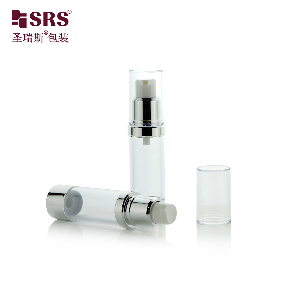 Travel sizes airless pump bottle 15ml skincare lotion vacuum packaging