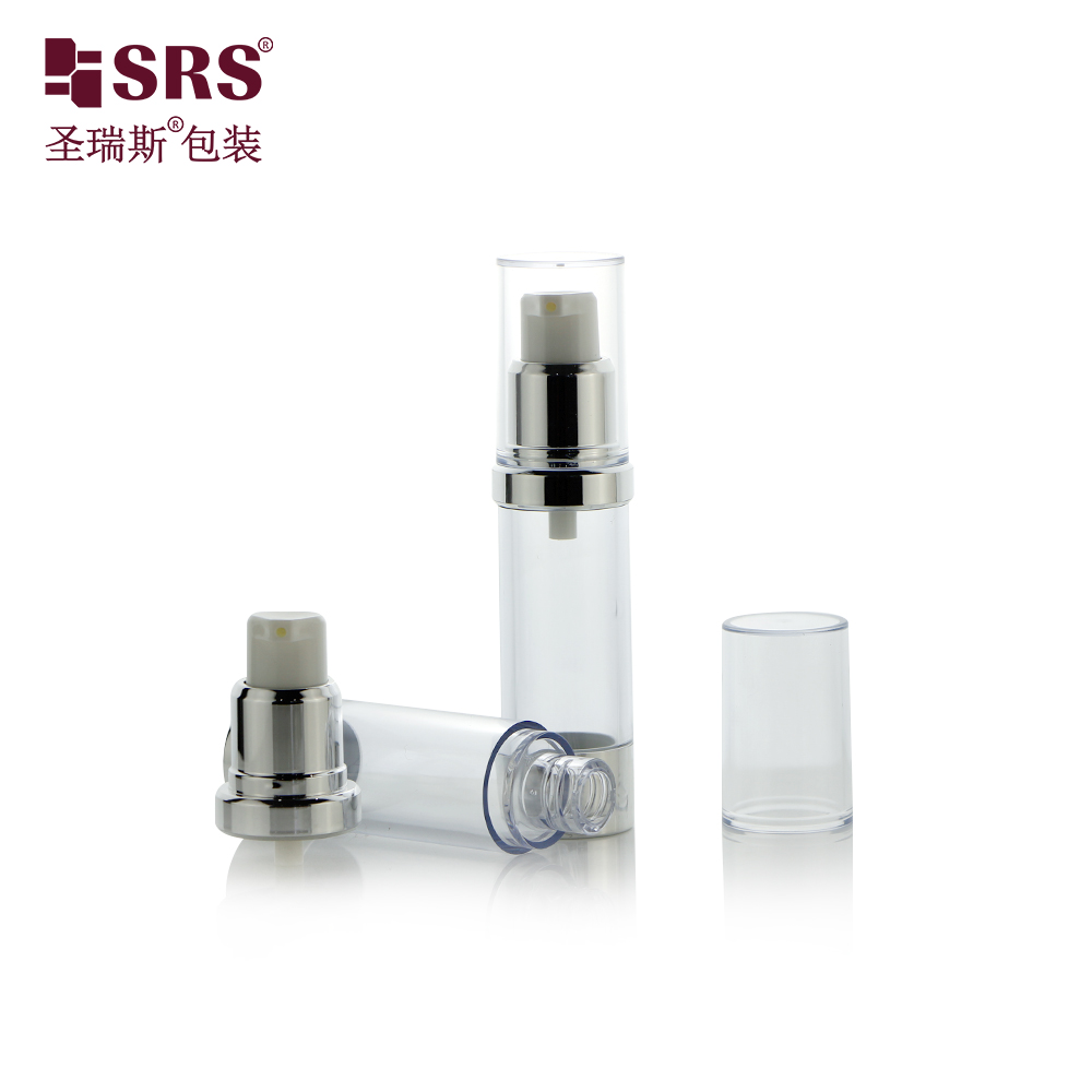 Travel sizes airless pump bottle 15ml skincare lotion vacuum packaging