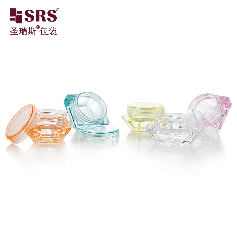 Diamond Shape Injection Color Customization Nail Gel Container Cosmetic Jar 3g