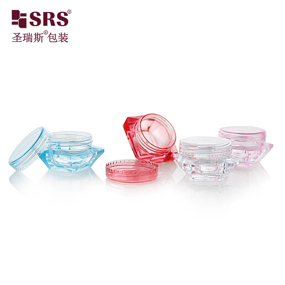 Diamond Shape Injection Color Customization Nail Gel Container Cosmetic Jar 3g