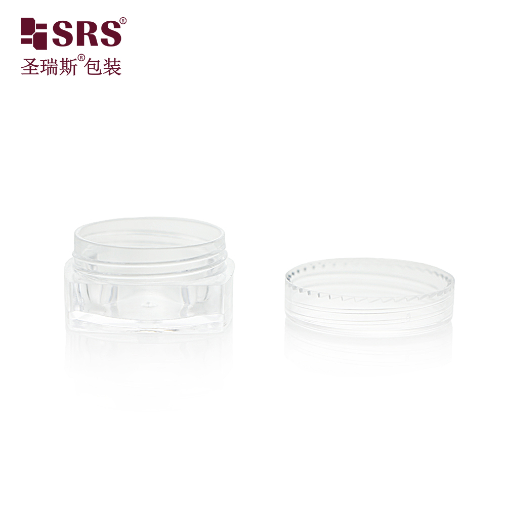 5g Empty Transparent PS Plastic Round Bottom Cosmetics Packing Cream Jar Colorful Cap