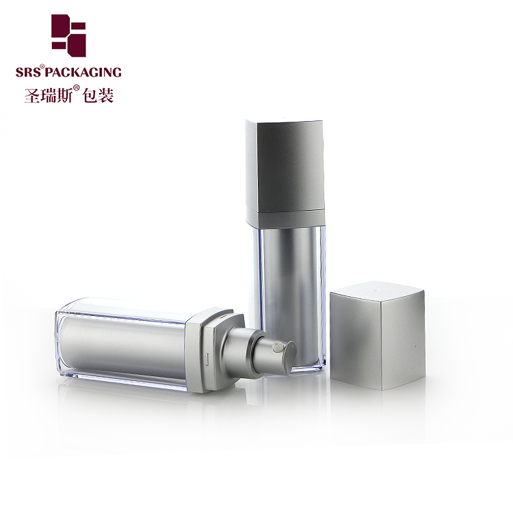 15ml 30ml 50ml Luxury Square Shape Acrylic Airless Lotion Pump Bottle Skin Care Packaging