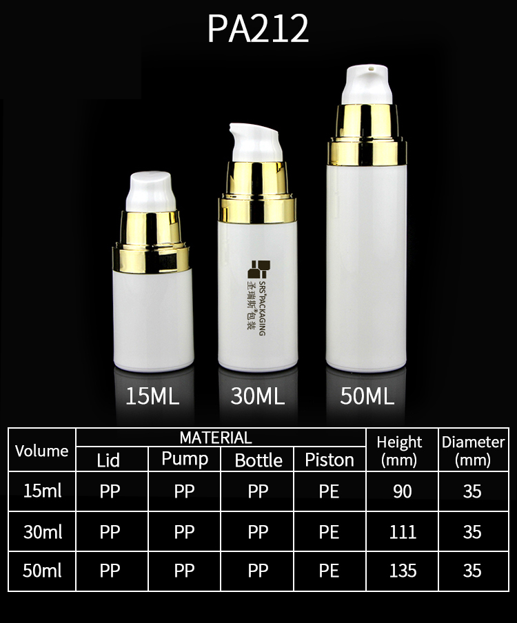 Factory 30ml 50ml Acrylic Cosmetic Airless Bottle Double Wall Skincare Essential Cream Bottle